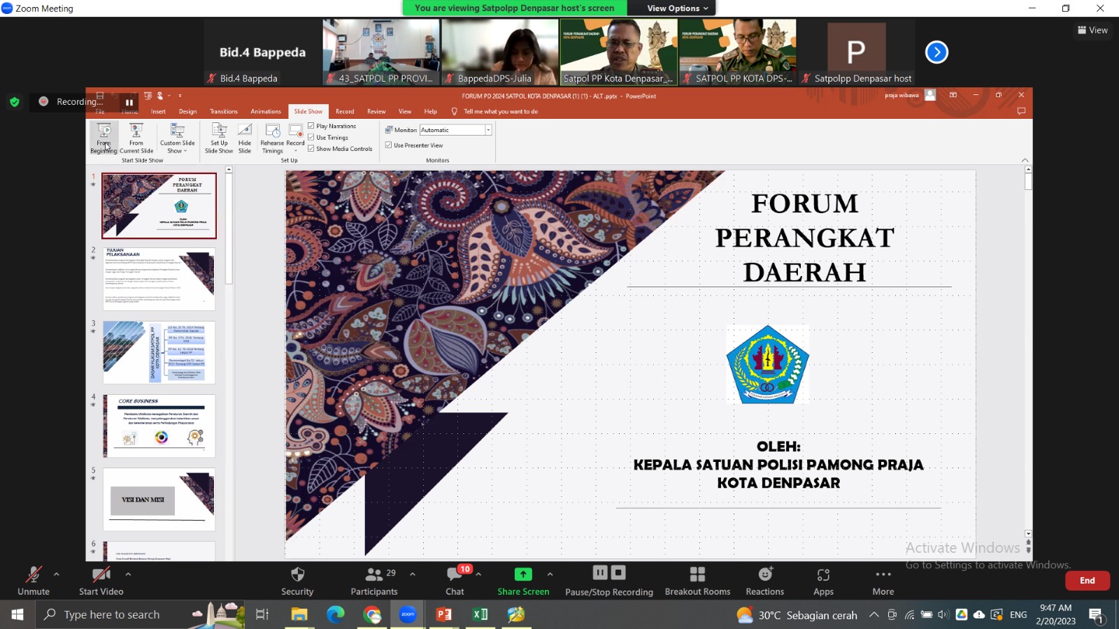 Forum Perangkat Daerah Satpol PP Kota Denpasar