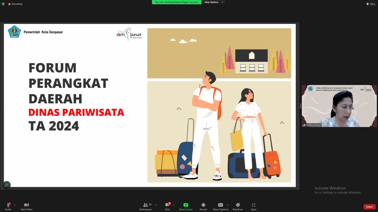 Forum Perangkat Daerah Dinas Pariwisata Kota Denpasar